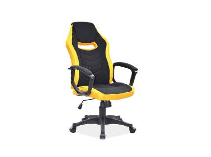 Scaun gaming reglabil pe inaltime, rotativ, cu mecanismul TILT CAMARO black / yellow