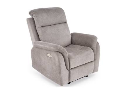 Fotoliu GALEON cu recliner electric, incarcare USB integrata, material textil grey 90x92-162xH86-105cm