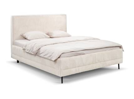 Pat tapitat cu somiera si spatiu pentru depozitare CLEO 140/ 160/ 180cm personalizabil, picioare negre