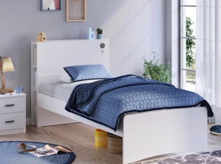 Tablie cu rafturi pentru (pat 100cm) WHITE 