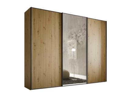 Dulap cu 3 usi glisante 249x200x68cm stejar Artisan/ oglinda, maner grafit model 2 SINFONIE PLUS 