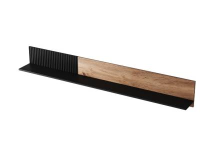 Polita suspendata RANDOM 180x25x20cm stejar/ negru