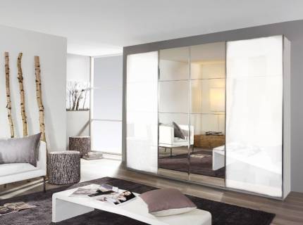 Dulap alb lucios/oglinda 271x230x62cm SYNCRONO