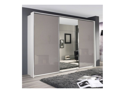 Dulap alb alpin/sticla fango-oglinda 203x210x62cm KULMBACH