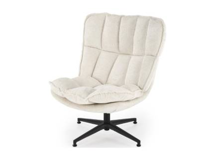 Fotoliu rotativ FOFANA material textil plusat cream 77x77xH91cm