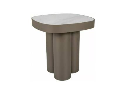 Masuta STELLA C din ceramica Spaniola Nature Cloud alb lucios, metal cupru 48x48xH50cm