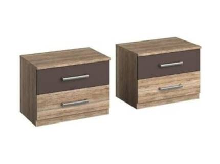 Set 2 noptiere cu 2 sertare BARCELONA 47x43x42cm sanremo/ lava