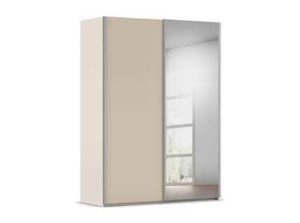 Dulap cu usi glisante TARO 162x223x69cm champagne/ oglinda, maner aluminiu