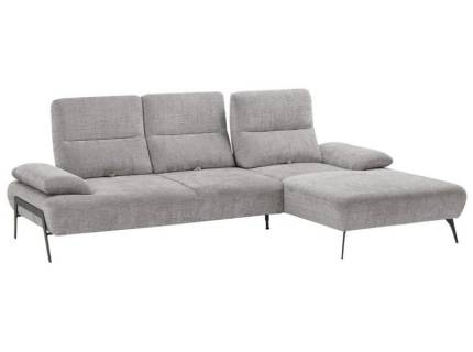 Coltar CESAR fix cu tetiere reglabile, spatar reglabil, cotiere reglabile, gri/ crem 290x183cm