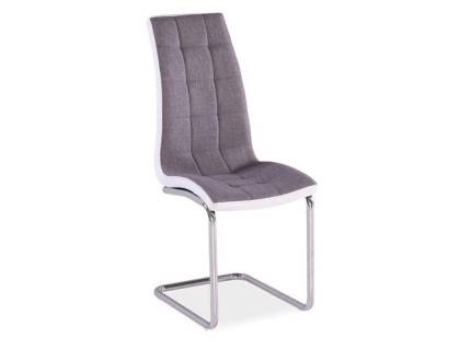Set 4 scaune tapitate H-103 material textil grey 42x43xH103cm, picioare crom