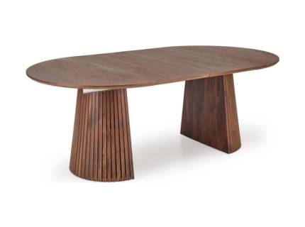 Masa extensibila FARGO NUT din MDF si furnir natural nuc 120-210xH77cm