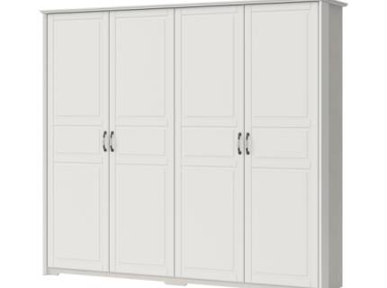 Dulap cu 4 usi cu balamale EVERGREEN 251x224x58cm ivory/ pin polar