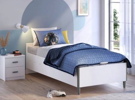 Pat cu lada fara tablie (100x200cm) WHITE