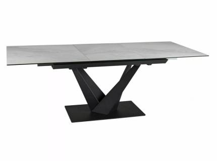 Masa extensibila SORENTO CERAMIC CLOUD din ceramica Nature Cloud alba, metal negru 160-220x90xH76cm