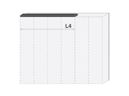 Cornisa passepartout pentru dulapul cu 4 usi PIANO WHITE 182x17.3x2.5cm alb lucios 