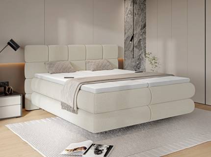 Pat Boxspring cu reglaj electric FOGGIA 140/ 160/ 180cm personalizabil 