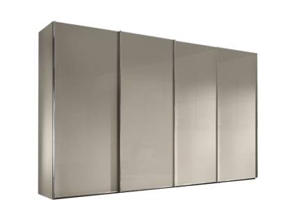 Dulap cu 4 usi glisante 373x240x68cm sand/ sticla sand, maner crom model 23 SINFONIE PLUS 