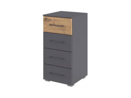 Comoda gri metalic/ stejar artisan 40x81x42cm BOSTON EXTRA 