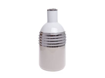 Vaza ceramica bej/gri/argintiu 12x12x25.5cm