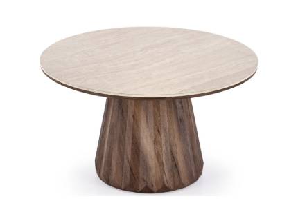 Masuta DIAVOLA S din MDF sinterizat, furniruit trafertin/ nuc 45xH57cm