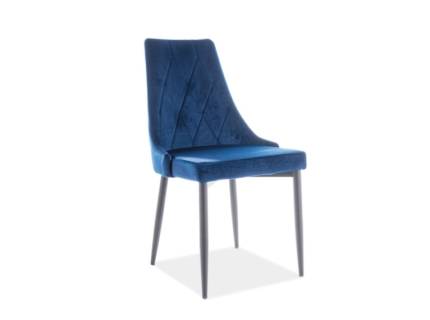 Scaun tapitat TRIX B VELVET catifea blue 49x59xH89cm, picioare negre