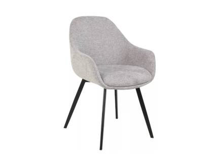 Scaun tapitat VINTO BREGO material textil grey 57x60xH85cm, picioare negre