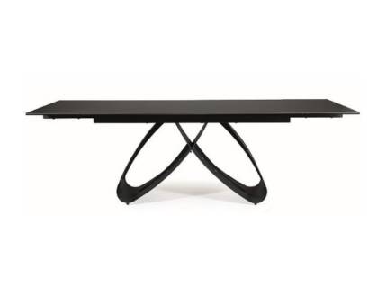 Masa extensibila SAMANTA CERAMIC din ceramica cu efect de marmura Sahara Noir negru, metal negru 160-240x90xH76cm