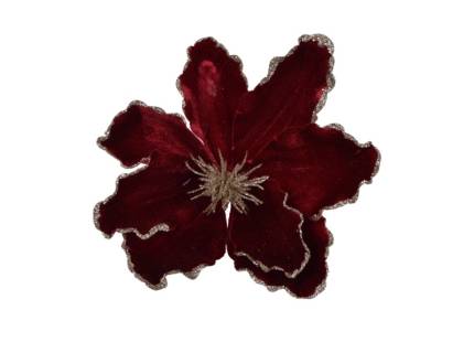 Floare ornament de brad burgundi 26cm