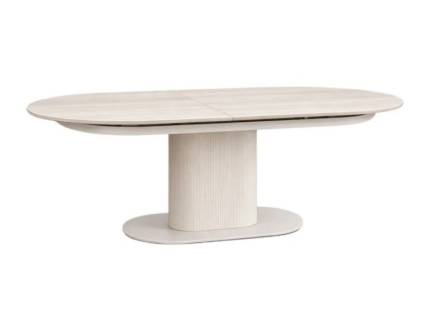 Masa extensibila FALONE din MDF sinterizat travertin deschis, otel vopsit casmir 180-220x90xH76cm