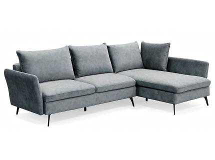 Coltar extensibil CALABRIA cu lada pentru depozitare, gri 282x182cm