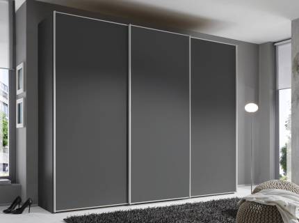 Dulap cu 3 usi glisante 249x222x68cm antracit mat, maner aluminiu model  SINFONIE PLUS  