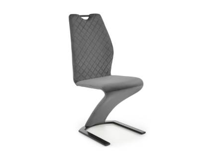 Scaun tapitat K442 catifea grey 46x61xH102cm, picioare negre