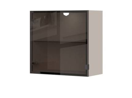 Corp suspendat cu 1 usa din sticla OPERA 60x57x29cm casmir/ sticla fumurie, maner Cortado Brown 