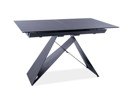 Masa extensibila WESTIN SG BLACK din sticla securizata termorezistenta negru, metal negru 120-160x80xH76cm