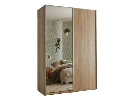 Dulap cu 2 usi glisante 200x240x68cm stejar Sonoma/ stejar Sonoma - oglinda, maner aluminiu model 02 SINFONIE PLUS   