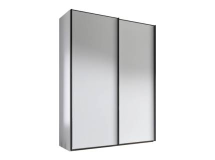 Dulap cu 2 usi glisante 150x222x68cm alb mat, maner grafit model 01 SINFONIE PLUS 