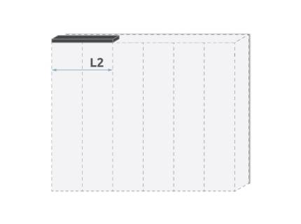 Cornisa passepartout pentru dulapul cu 2 usi PIANO WHITE 92x17.3x2.5cm alb lucios 