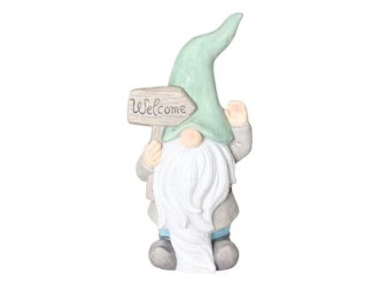 Gnom de Craciun cu caciula verde din ceramica