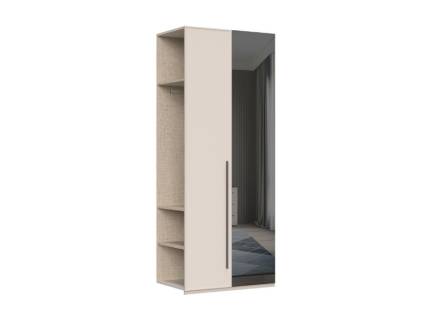 Extensie dulap cu 2 usi cu balamale OPERA 90x224x56cm casmir/ oglinda, maner maro