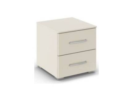 Noptiera cu 2 sertare ADITIO 40x42x42cm champagne, maner aluminiu