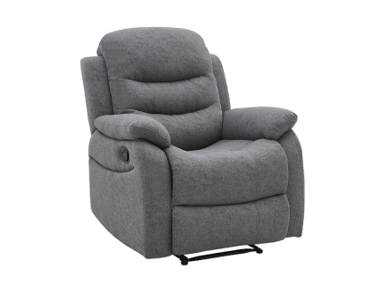 Fotoliu NERON cu recliner manual, material textil gri, confortabil 72x80-160xH101cm
