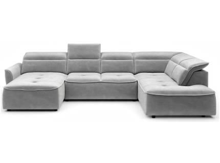 Coltar cu reglaj electric MURILLO XL cu lada pentru depozitare, tetiere reglabile, personalizabil 350x218x175cm
