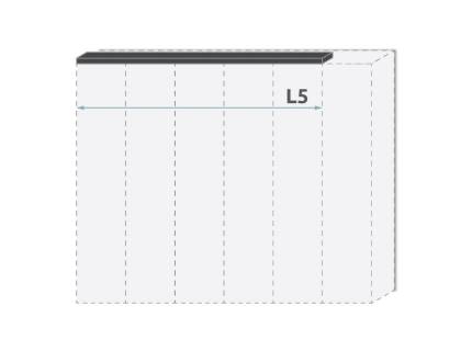 Cornisa passepartout pentru dulapul cu 5 usi PIANO WHITE 227x17.3x2.5cm alb lucios 