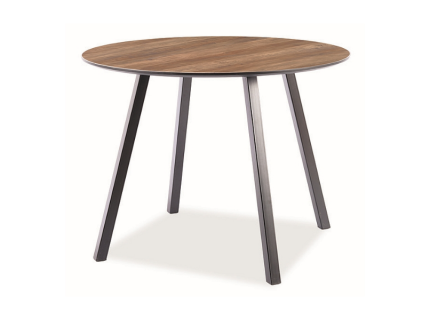 Masa OAKLAND din MDF si furnir nuc, metal negru 100xH75cm