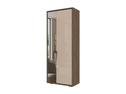 Dulap de hol cu 2 usi LEFT 80x198x41cm Lincoln Walnut/ Mokka HG lucios - oglinda