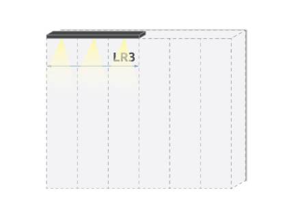 Cornisa passepartout cu LED pentru dulapul cu 3 usi PIANO BEIGE 137x17.3x2.5cm bej lucios 