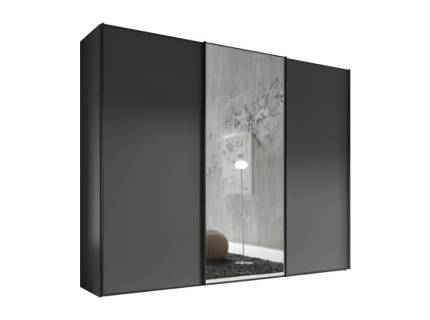 Dulap cu 3 usi glisante 298x200x68cm grafit mat/ oglinda, maner grafit model 2 SINFONIE PLUS  