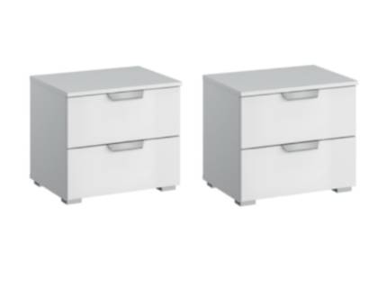 Set 2 noptiere cu 2 sertare ADITIO 40x42x42cm alb alpin  