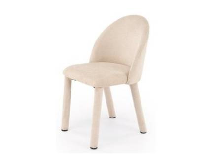 Scaun tapitat K598 material textil beige 51x56xH83cm, picioare tapitate beige