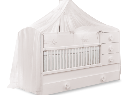 Patut transformabil cu pat suplimentar (80x180cm) BABY COTTON 